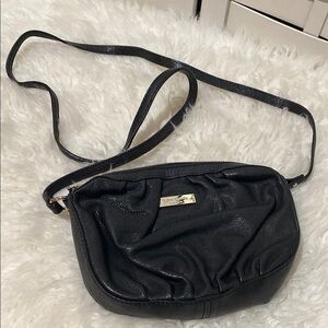 Kate Spade Elegant Black Leather Crossbody Bag Purse